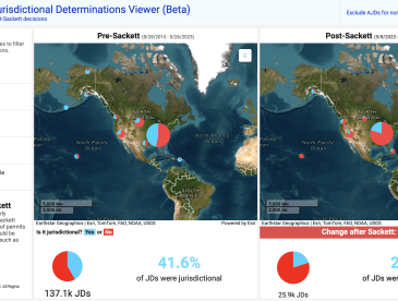 Image of interactive tool that helps you track on the ground wetlands protections